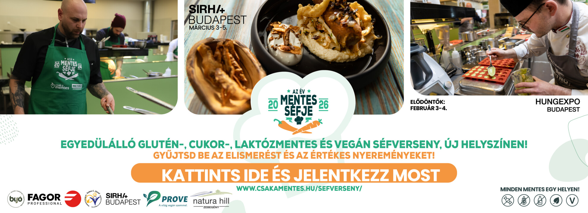 Legyél te az Év mentes séfje 2026-ban! Jelentkezz még ma! Az Év Mentes Séfje 2026