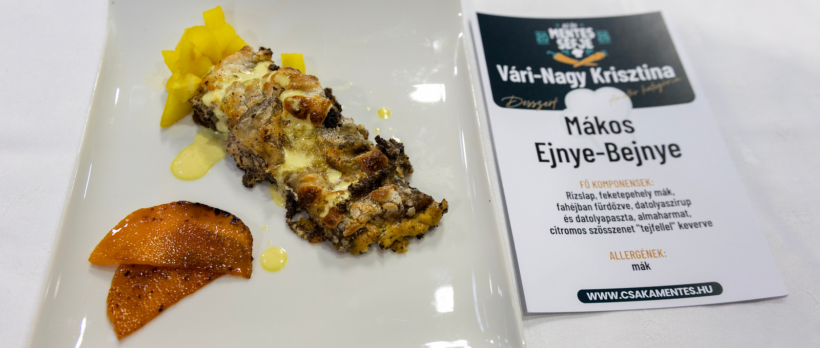 Mákos Ejnye-Bejnye - Év Mentes Séfje 2026 amatőr kategória fenntarthatósági díj - Vári-Nagy Krisztina desszertje