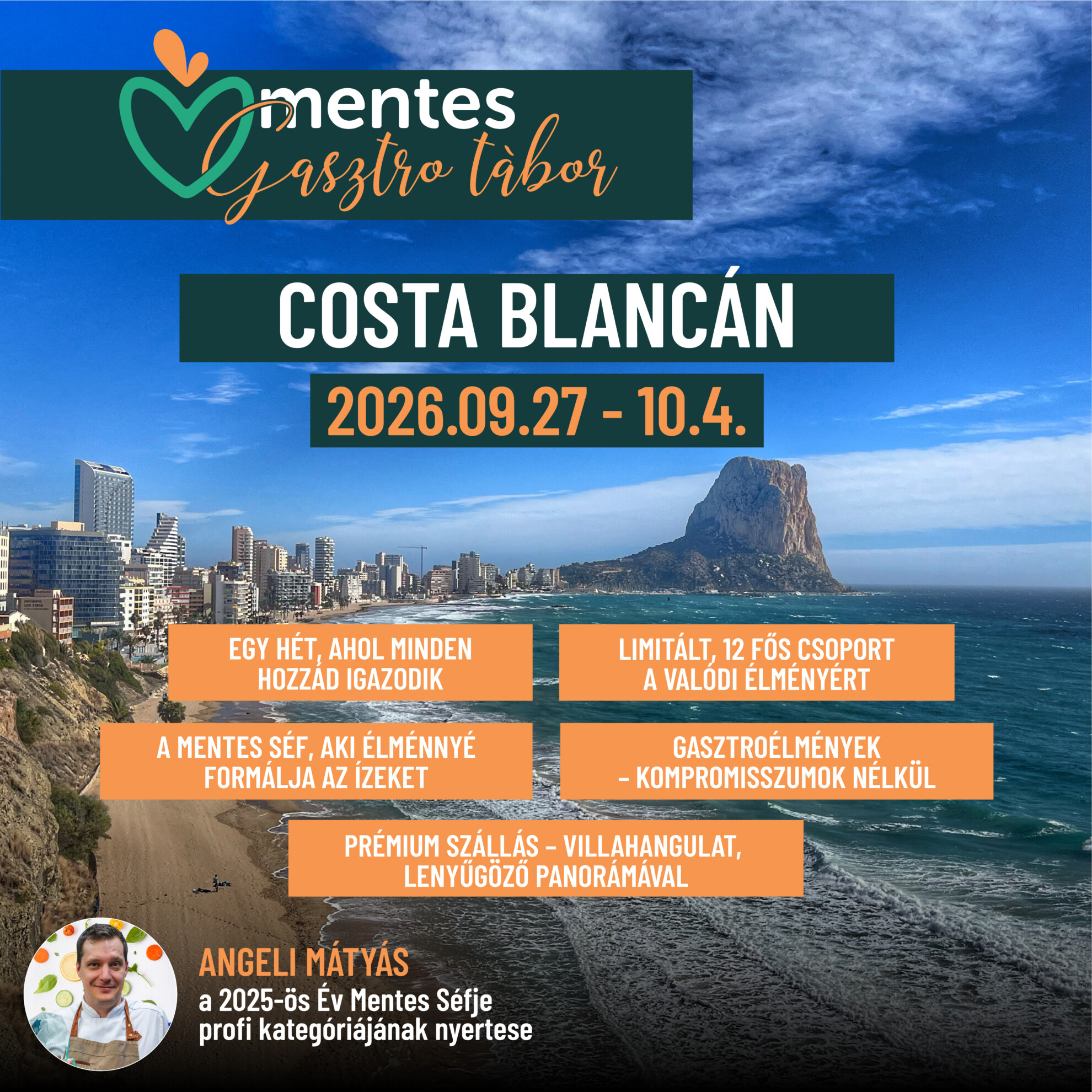Mentes Gasztrotábor a Costa Blancán - 2026. szeptember 27. – október 4.